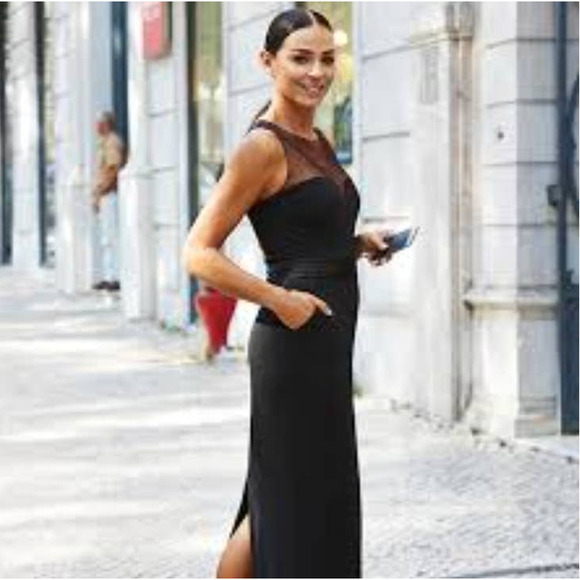 Badgley Mischka Collection Women's Black Sleeveless Pencil Maxi Gown. Size 0 - Picture 1 of 14